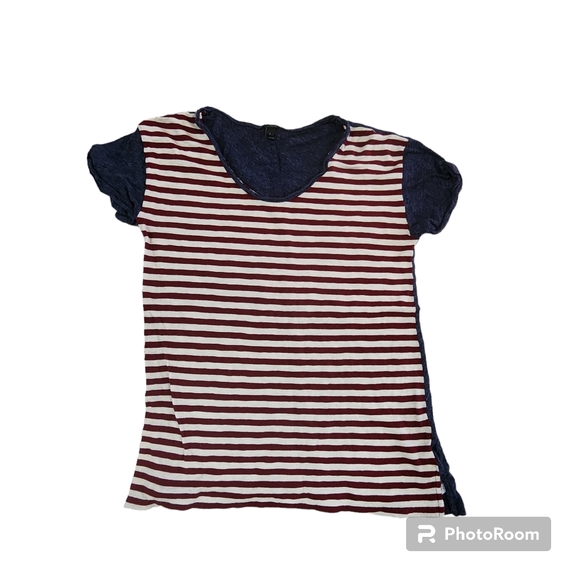 J Crew Colorblock Striped tee size small - Picture 1 of 8